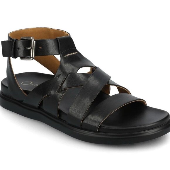 Journee Mistee Black Strappy Sandal Women's Sz 8M - Retail $66 - Picture 1 of 5